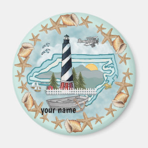 North Carolina Shells Lighthouse  Magnet