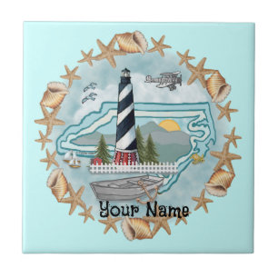 North Carolina Shells Lighthouse Tile