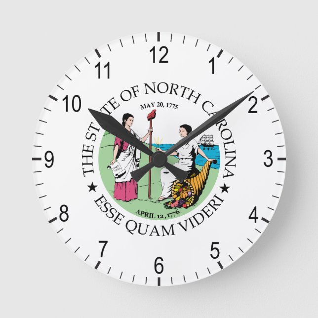 North Carolina sign Round Clock (Front)