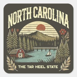 North Carolina Square Sticker