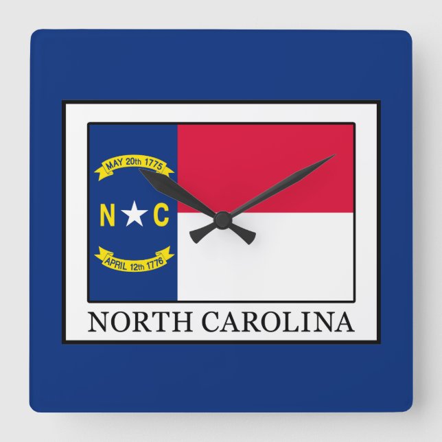 North Carolina Square Wall Clock (Front)