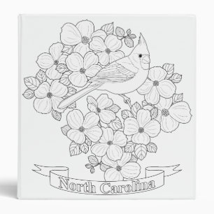 North Carolina State Bird and Flower Colouring Pag Binder