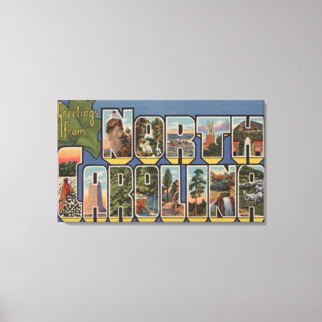 North Carolina (State Capital/Flower) Canvas Print (Front)