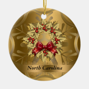 North Carolina State Christmas Ornament