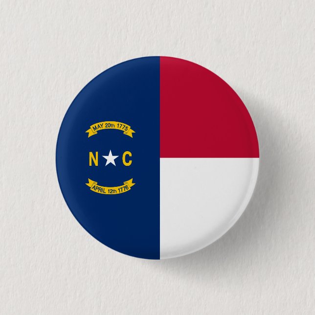 North Carolina State Flag 1 Inch Round Button (Front)