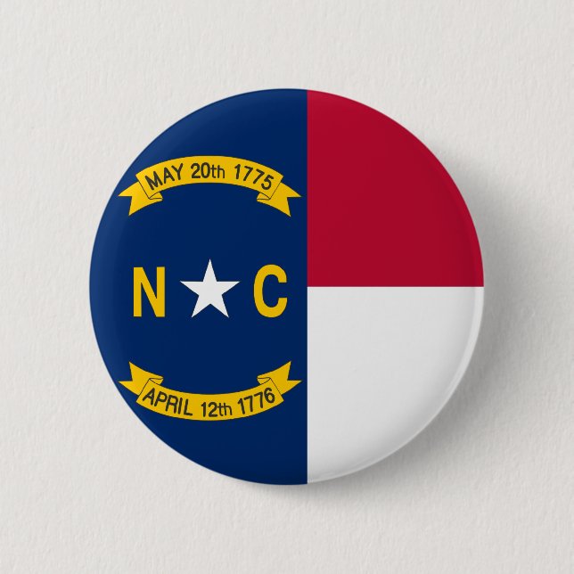 North Carolina State Flag 2 Inch Round Button (Front)