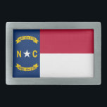 North Carolina State Flag Belt Buckle<br><div class="desc">Patriotic North Carolina state flag.</div>