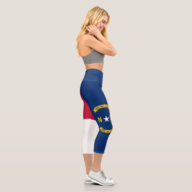 North Carolina State Flag Capri Leggings (Right)