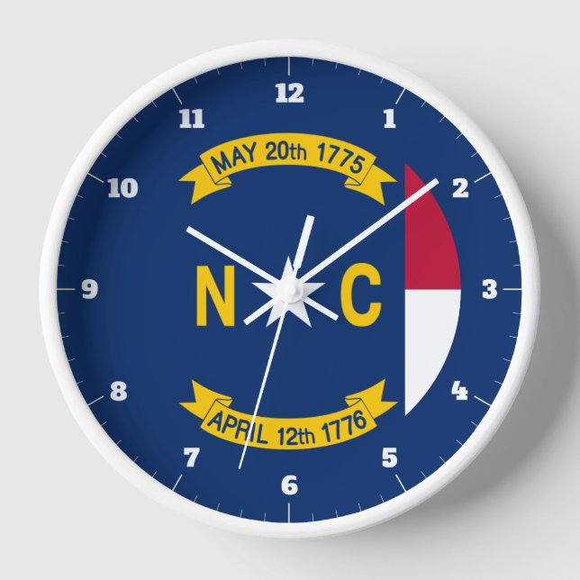 NORTH CAROLINA STATE FLAG CLOCK (Front)