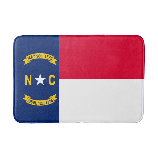 North Carolina State Flag Design Bath Mat (Front)