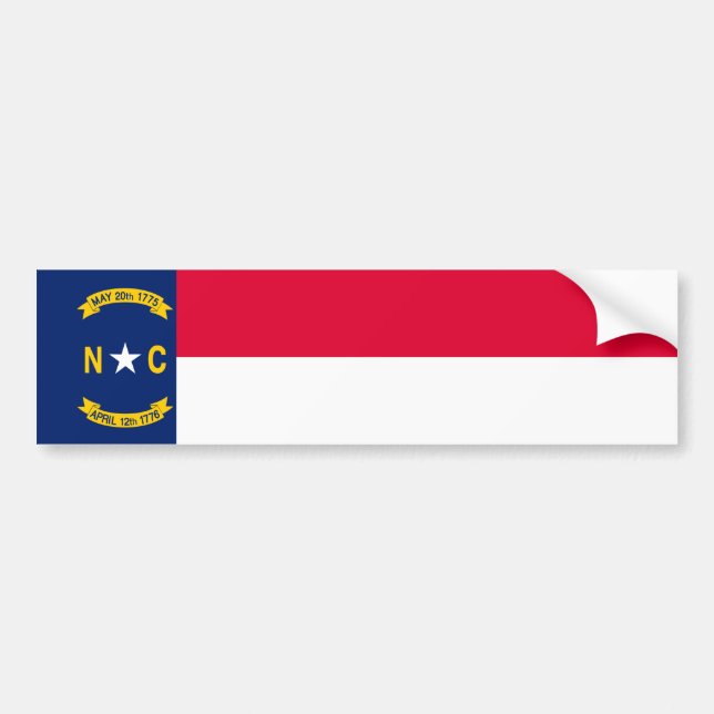 North Carolina State Flag Design Bumper Sticker (Front)