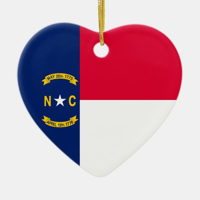 North Carolina State Flag Design Ceramic Ornament (Front)