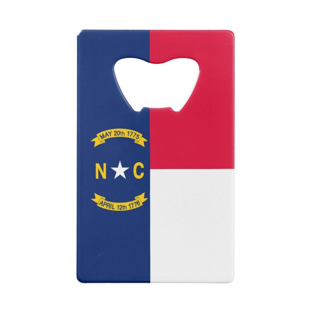 North Carolina State Flag Design Credit Card Bottle Opener (Back)