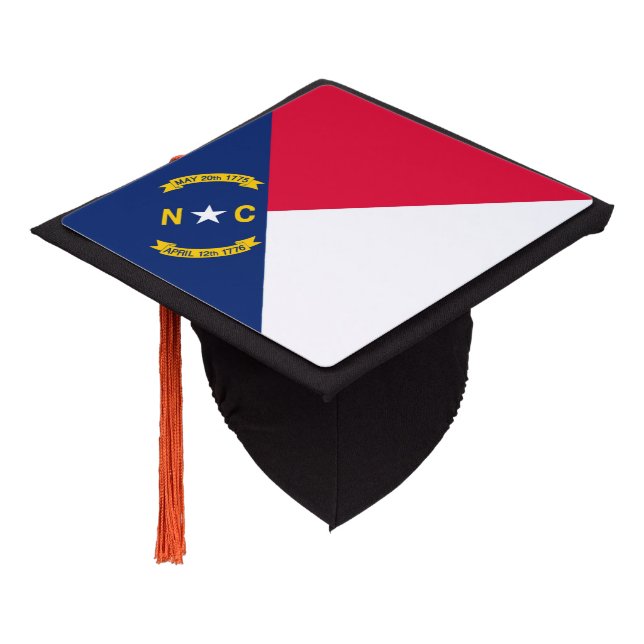 North Carolina State Flag Design Graduation Cap Topper (Angled)