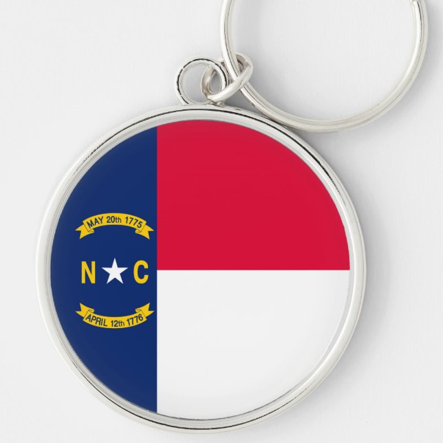 North Carolina State Flag Design Keychain (Front)