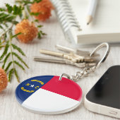 North Carolina State Flag Design Keychain (Front Right)