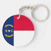 North Carolina State Flag Design Keychain (Back)
