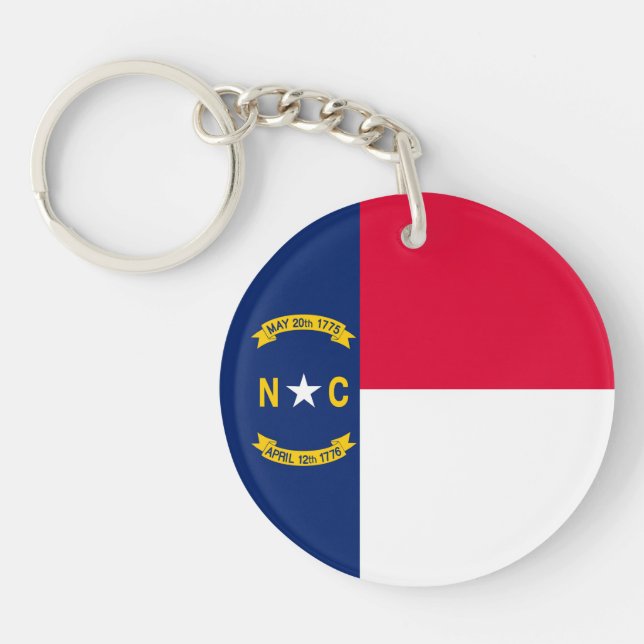 North Carolina State Flag Design Keychain (Front)