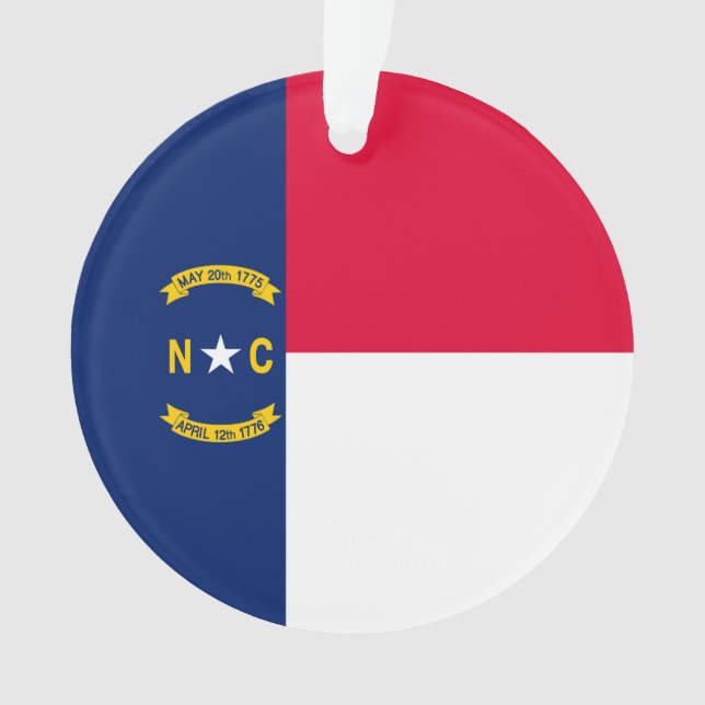 North Carolina State Flag Design Ornament (Front)