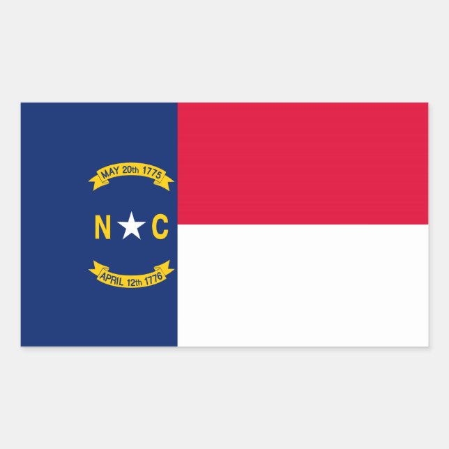 North Carolina State Flag Design Sticker (Front)