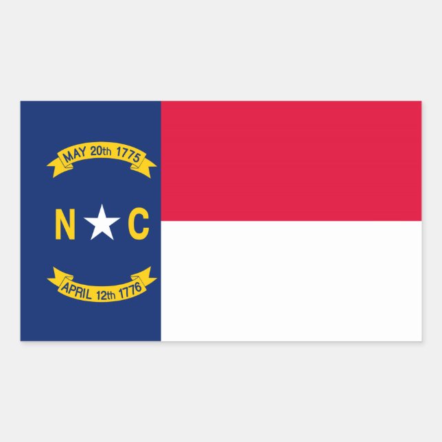 North Carolina State Flag Design Sticker (Front)