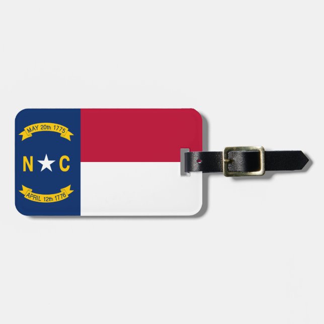North Carolina State Flag Luggage Tag (Front Horizontal)