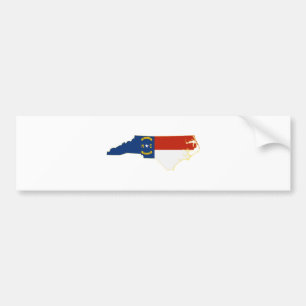 North Carolina State Flag Map Bumper Sticker