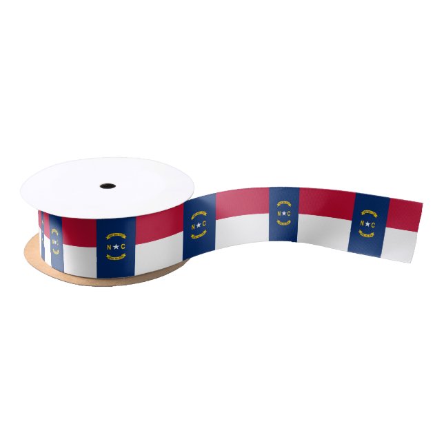 North Carolina State Flag Satin Ribbon (Spool)