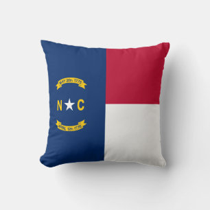 North Carolina State Flag Throw Pillow