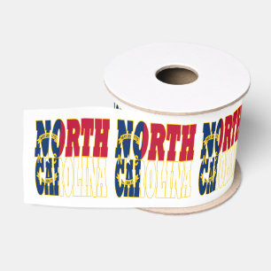 north Carolina state flag typography design Grosgrain Ribbon