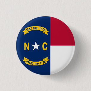North Carolina State Flag USA 1 Inch Round Button