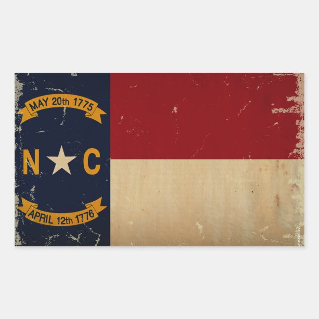 North Carolina State Flag VINTAGE. Sticker (Front)