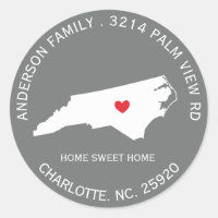 NORTH CAROLINA State |  New Address Label Sticker