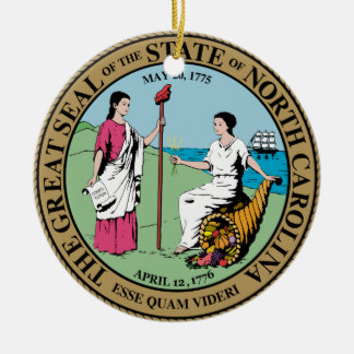 North Carolina State Seal Ceramic Ornament
