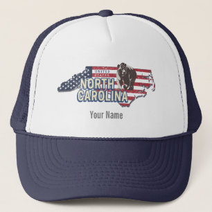North Carolina State United States Map USA Vintage Trucker Hat