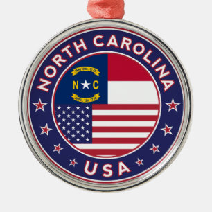 North Carolina sticker, phone case, tote bag Metal Ornament