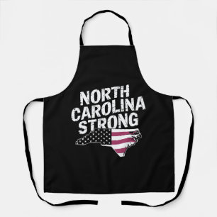 North Carolina Strong With NC State And USA Flag Apron