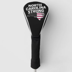 North Carolina Strong With NC State And USA Flag Golf Head Cover