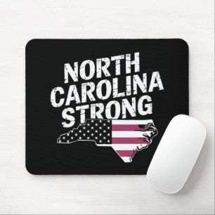 North Carolina Strong With NC State And USA Flag Mouse Pad