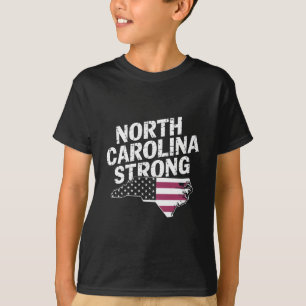 North Carolina Strong With NC State And USA Flag T-Shirt