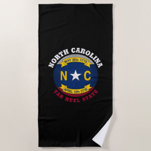 NORTH CAROLINA TAR HEEL STATE FLAG BEACH TOWEL