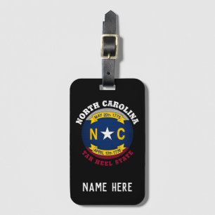 NORTH CAROLINA TAR HEEL STATE FLAG LUGGAGE TAG