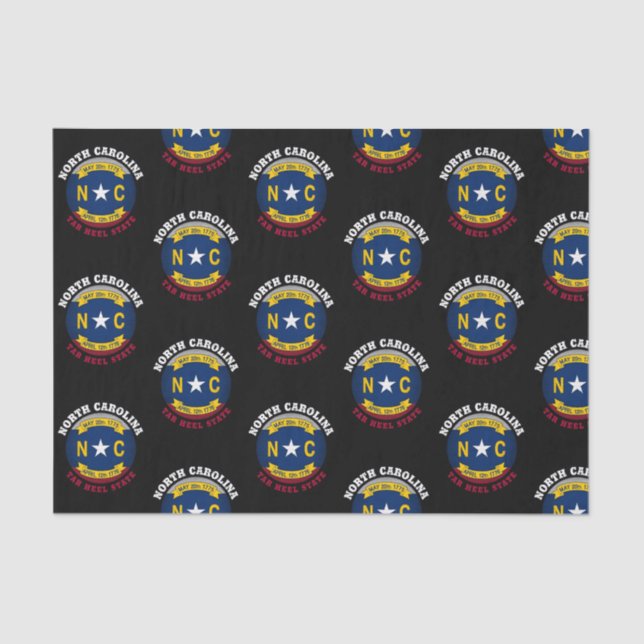 NORTH CAROLINA TAR HEEL STATE FLAG TISSUE PAPER (Front)