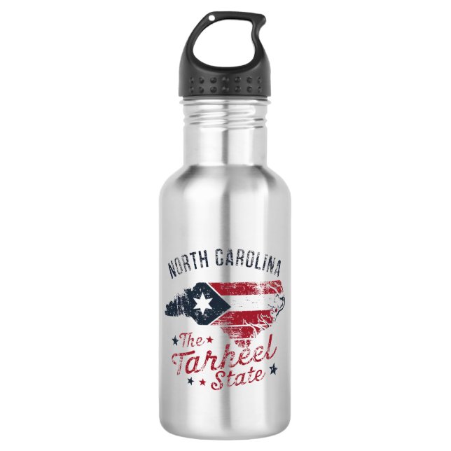 North Carolina The Tarheel State Map 532 Ml Water Bottle (Front)