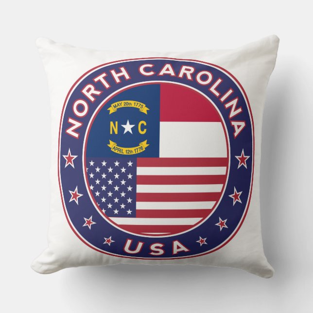 North Carolina Throw Pillow (Front)