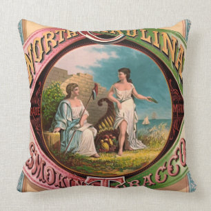 North Carolina Tobacco Ad 1879 Throw Pillow