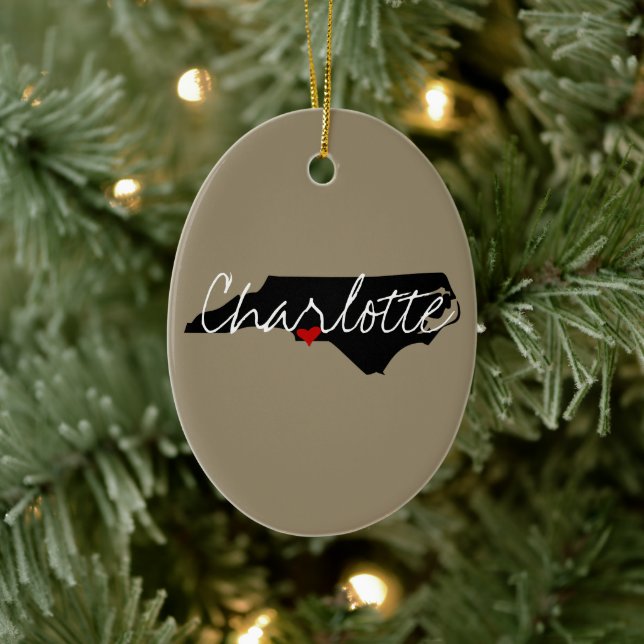 North Carolina Town Ceramic Ornament (Tree)