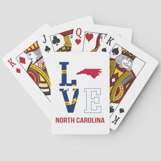 North Carolina USA State Love Playing Cards (Back)
