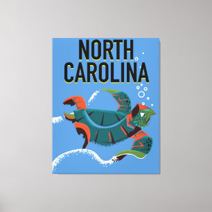 North Carolina vintage travel poster. Canvas Print