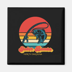 North Carolina Walleye Fish Retro Obx Outer Banks Magnet